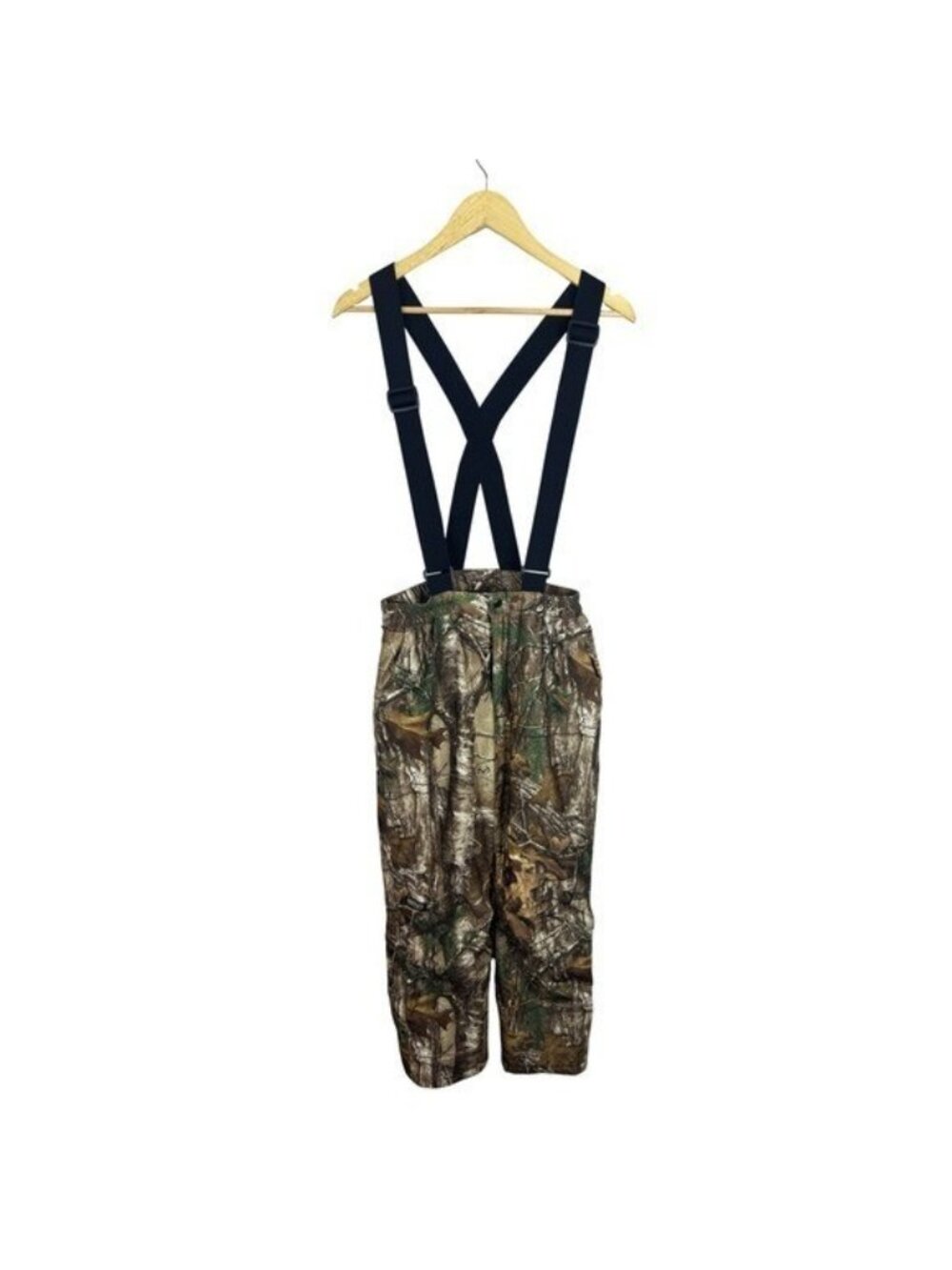 Guide Series Boys L Realtree Camo Insulated Hunting Pants Suspenders Brown Large